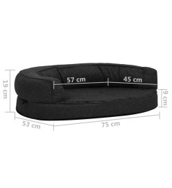 Matelas de lit ergonomique pour chien 75x53 cm Aspect de lin