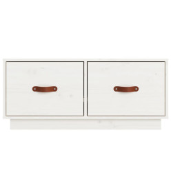 Meuble TV Blanc 80x34x35 cm Bois de pin massif