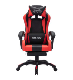 Fauteuil de jeux vidéo avec LED RVB Rouge et noir Similicuir