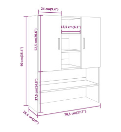 Armoire pour machine à laver Sonoma gris Bois d'ingénierie