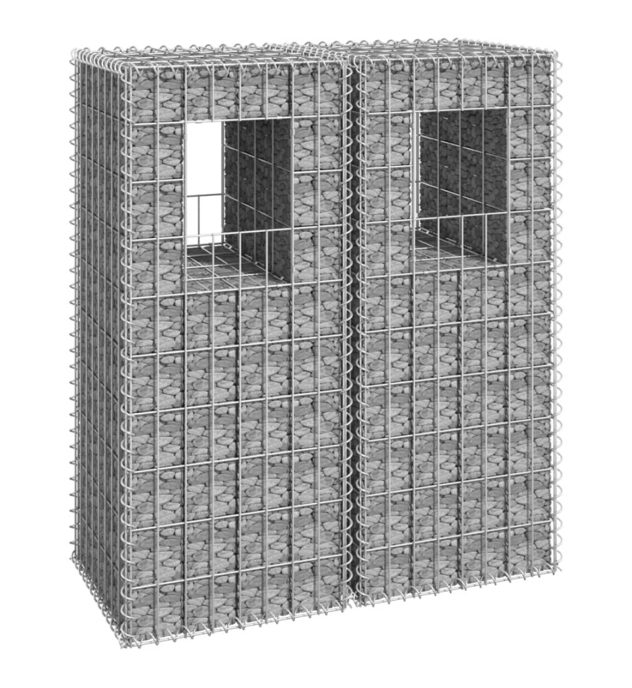 Poteaux à panier de gabion 2 pcs 40x40x100 cm Fer