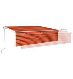 Auvent automatique rétractable avec store 6x3m Orange et marron