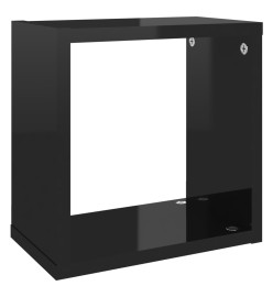 Étagères cube murales 6 pcs Noir brillant 26x15x26 cm