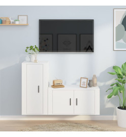 Ensemble de meubles TV 2 pcs Blanc Bois d'ingénierie