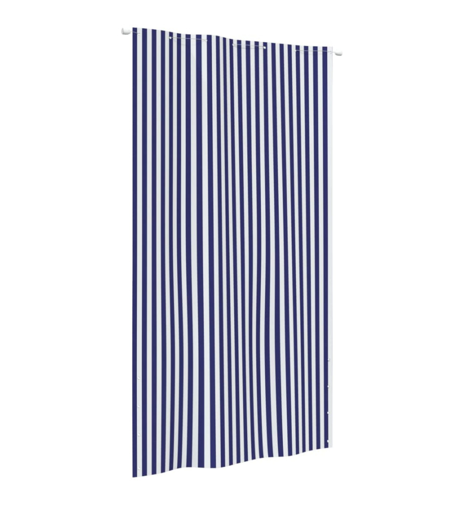 Écran de balcon Bleu et blanc 140x240 cm Tissu Oxford