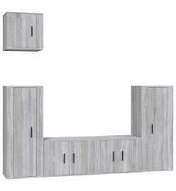 Ensemble de meubles TV 5 pcs Sonoma gris Bois d'ingénierie