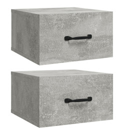 Tables de chevet murales 2 pcs Gris béton 35x35x20 cm