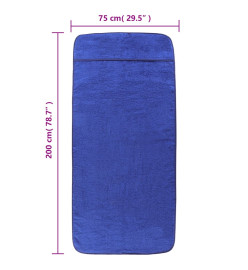 Serviettes de plage 2 pcs bleu royal 75x200 cm tissu 400 GSM