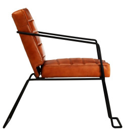 Fauteuil Brun roux Cuir véritable