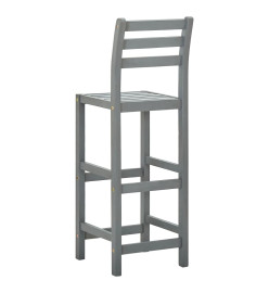 Tabourets de bar lot de 4 gris bois d'acacia massif