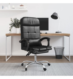 Fauteuil de massage inclinable de bureau Noir Similicuir