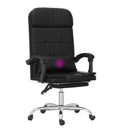 Fauteuil de massage inclinable de bureau Noir Similicuir