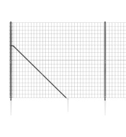 Clôture en treillis métallique et ancrage anthracite 2x10 m