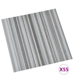 Planches de plancher autoadhésives 55 pcs PVC 5,11m² Gris clair