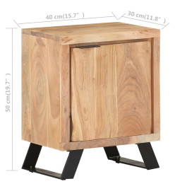 Table de chevet 40x30x50 cm Bois d'acacia avec bord naturel