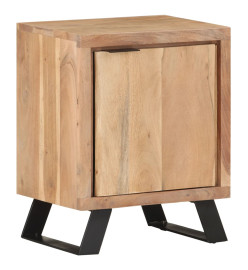 Table de chevet 40x30x50 cm Bois d'acacia avec bord naturel