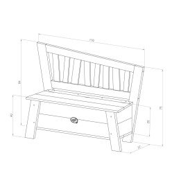 AXI Banc de rangement Corky Gris et blanc