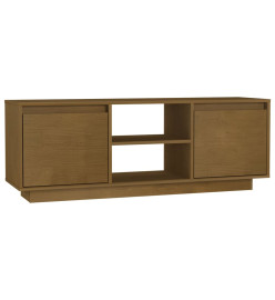 Meuble TV Marron miel 110x30x40 cm Bois de pin massif