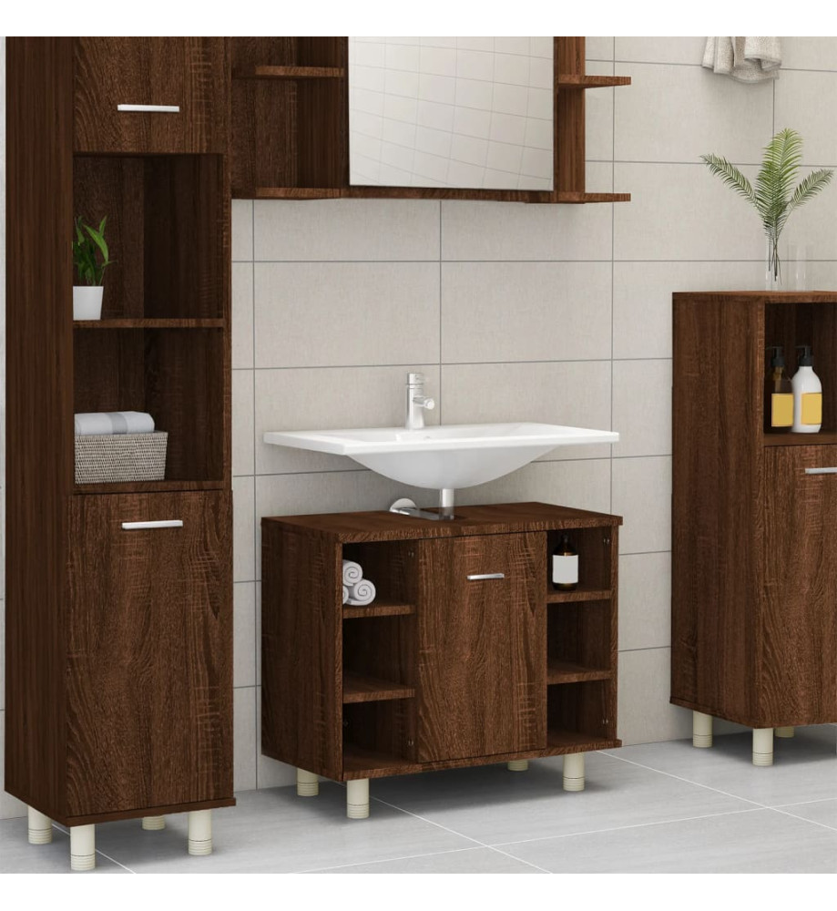 Armoire de bain Chêne marron 60x32x53,5  cm Bois d'ingénierie