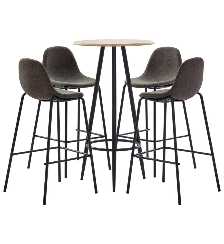 Ensemble de bar 5 pcs Tissu Gris foncé