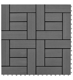 Carreaux de terrasse 30x30 cm 11 pcs Gris WPC 1 m2