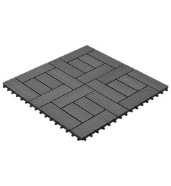 Carreaux de terrasse 22 pcs 30 x 30 cm 2 m² WPC Gris