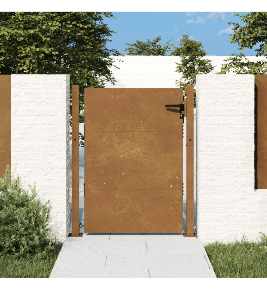 Portail de jardin 105x130 cm acier corten