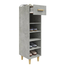 Armoire à chaussures Gris béton 30x35x105 cm Bois d'ingénierie