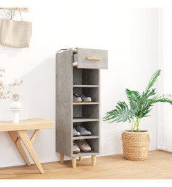 Armoire à chaussures Gris béton 30x35x105 cm Bois d'ingénierie