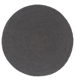 Napperons 4 pcs Gris foncé Plain 38 cm Rond Coton