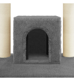 Arbre à chat avec griffoirs en sisal Gris foncé 110 cm