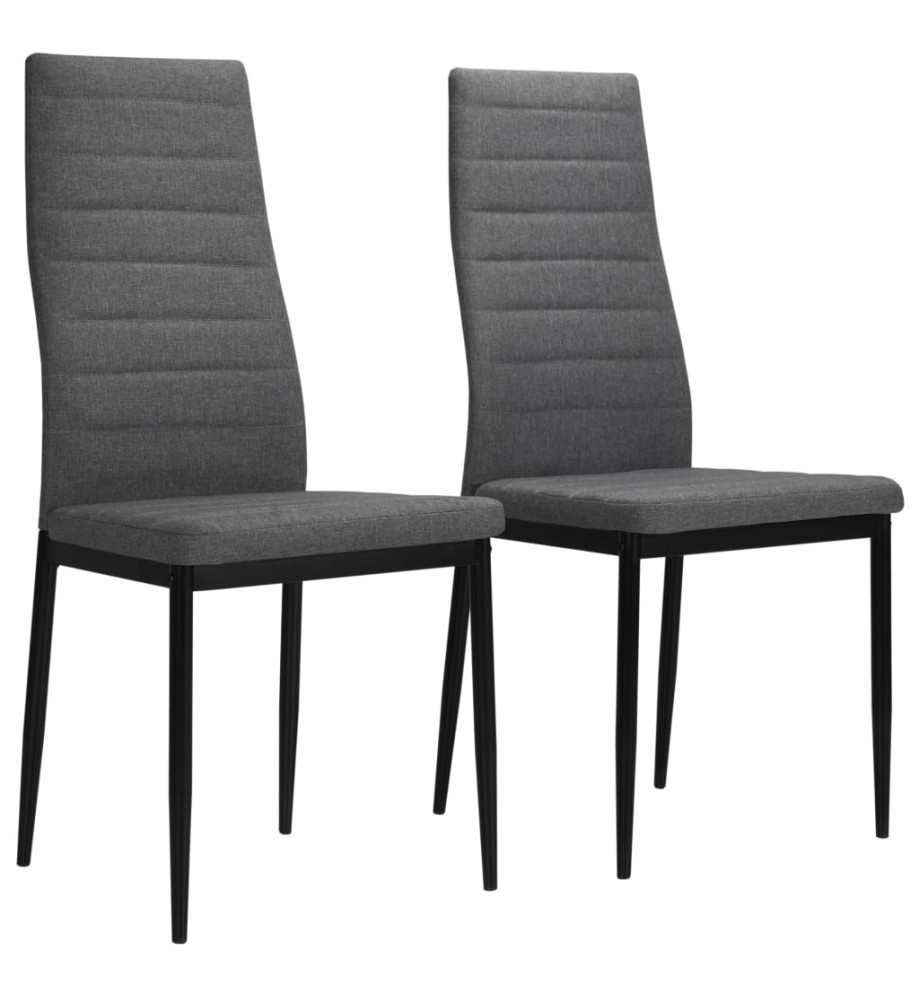 Chaises à manger lot de 2 gris clair tissu