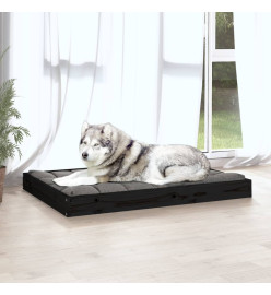 Lit pour chien Noir 101,5x74x9 cm Bois de pin solide