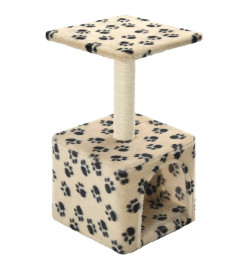 Arbre à chat avec griffoirs en sisal 55 cm Beige Motif de pattes