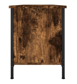 Meuble TV avec portes chêne fumé 102x35x45 cm bois d'ingénierie