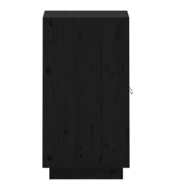 Buffet Noir 34x40x75 cm Bois massif de pin