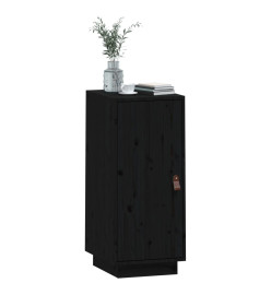 Buffet Noir 34x40x75 cm Bois massif de pin