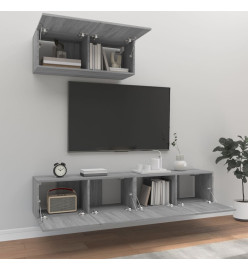 Ensemble de meubles TV 3 pcs Sonoma gris Bois d'ingénierie