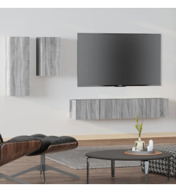 Ensemble de meubles TV 4 pcs Sonoma gris Bois d'ingénierie