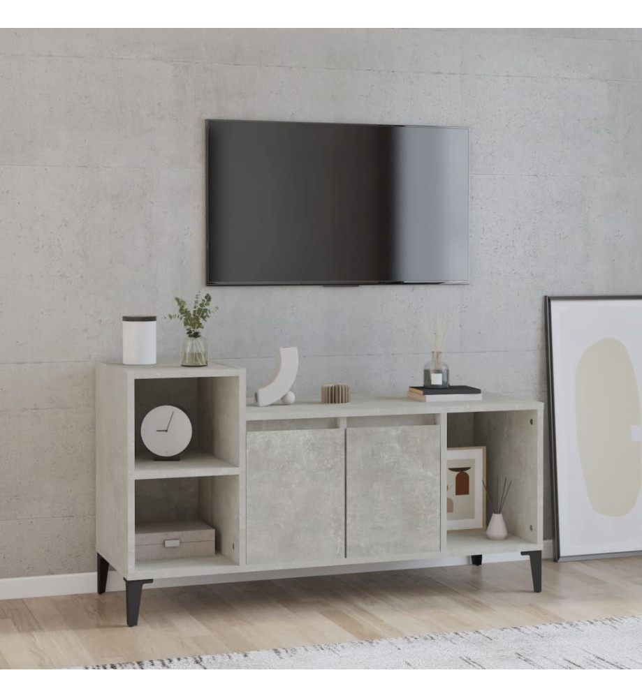 Meuble TV Gris béton 100x35x55 cm Bois d'ingénierie