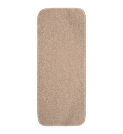 Tapis escalier antidérapants 15 pcs 60x25cm Beige Rectangulaire