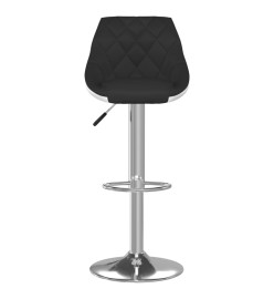 Tabourets de bar lot de 2 noir et blanc similicuir