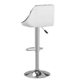 Tabourets de bar lot de 2 noir et blanc similicuir