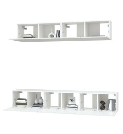 Ensemble de meubles TV 5 pcs Blanc Bois d'ingénierie