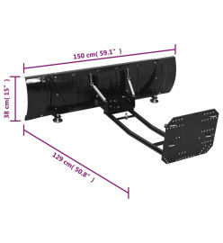 Chasse-neige pour VTT 150x38 cm Noir