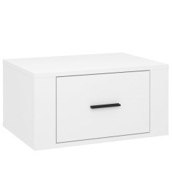 Tables de chevet murales 2 pcs Blanc brillant 50x36x25 cm