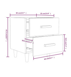 Tables de chevet 2 pcs Noir 40x35x47,5 cm