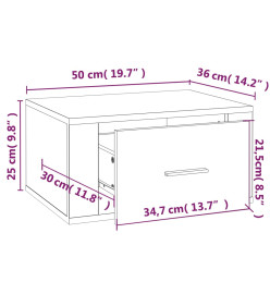 Tables de chevet murales 2 pcs Chêne sonoma 50x36x25 cm