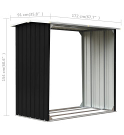 Abri de stockage à bois Acier galvanisé 172x91x154cm Anthracite