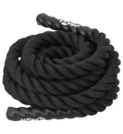 Corde de combat noir 6 m 4,5 kg polyester